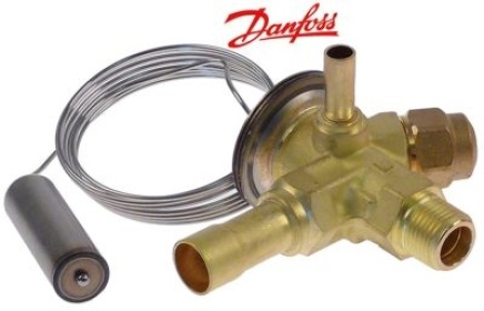 Expanzní ventil kapilára 1500mm zahnuté 90° přívod 3/8″ typ TEN2 1/4" pájený spoj DANFOSS