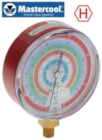 Manometr přípojka 1/4″ SAE ø 80mm R22/R134a/R404a/R407c/R507a třída 1.6 model MBH