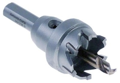 Děrovka tvrdý kov ø 28mm tloušťka až 4,0mm ø hřídele 10mm DOC až max. 10 mm