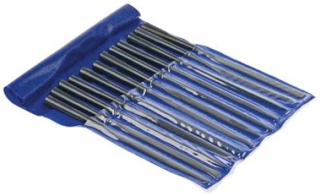 Klíčové pilníky L 80mm řez 2 sada celková délka 145mm materiál madla plast 12 kusů