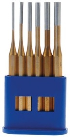 Sada vyrážečů závlaček L 150mm ø bodu 3/4/5/6/7/8mm s plastovým držákem 6 kusů