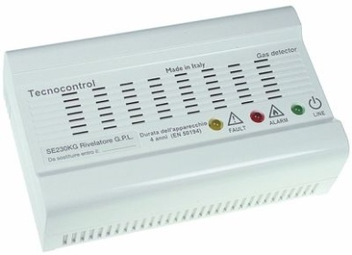 Plynové výstražné zařízení přípojka zástrčka SE 221KG LPG nástěnné velikost 140x85x45mm