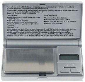 Digitální váha rozlišení 0,1g rozměry 110x74x15mm měřicí rozsah 0,1-100g
