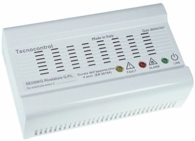 Plynové výstražné zařízení nástěnné LPG bez výstupu relé velikost 140x85x45mm ochrana IP42