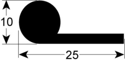 Těsnění z pěnové pryže Množství 25m odolnost vůči teplotám -30 do +120°C