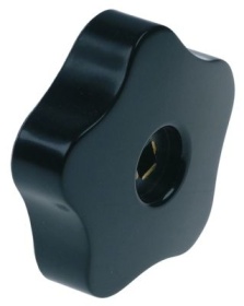 Hvězdicové kolečko termoplastické ø 68mm černý L 22mm hřídel 7x7mm