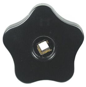 Hvězdicové kolečko termoplastické ø 70mm černý L 22mm hřídel 8x8mm