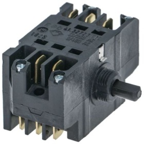 Otočný vypínač 12A sekvence 0-1-2-3-4-5-6 ø hřídele 6x4,6mm L hřídele 10mm