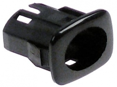 Držák prvku černý montážní rozměry 19,3x12,9mm pro tlačítka 11x15,8 s obloukem