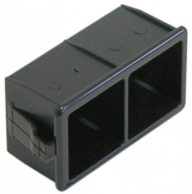 Držák prvku černý montážní rozměry 28,5x52,6mm pro tlačítka 23 x 23 mm dvojité