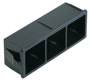 Držák prvku černý montážní rozměry 28,5x77,5mm pro tlačítka 23 x 23 mm trojité