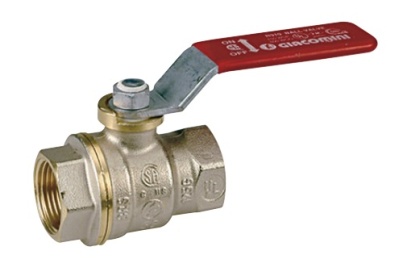 Kulový kohout 1/2", s vnitřními závity, plnoprůtokový, niklovaný