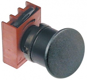 Hřibové tlačítko černý montážní rozměry ø22mm