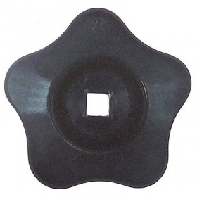 Hvězdicové kolečko plast ø 62mm černý L 19mm hřídel 7x7mm