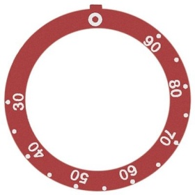 Symboly otočného ovladače termostat t.max. 90°C 30-90°C ø vnitřní půměr 455mm červený