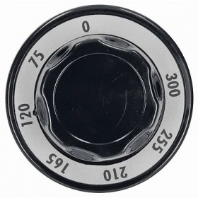 Ovladač 0-300 ø 70mm ø hřídele 6x4,6mm plochá hřídel universal černý