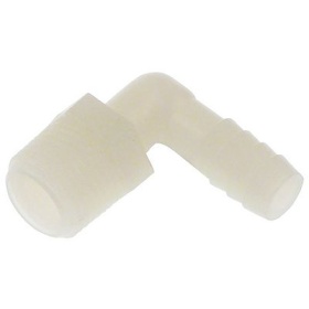 Hadicová přípojka nylon bílý TM zahnuté výstup pro nápoje 3/8″ 10mm  John Guest SHURFLO