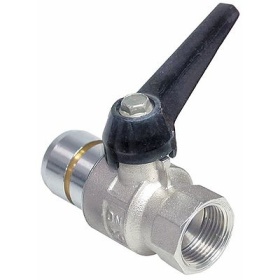 Kulový kohout L 83mm přívod 3/4" vnitřní závit pákové madlo délka madla 70mm výstup ø30mm