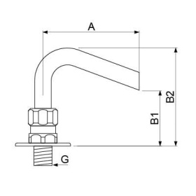 Přívodní trubka přípojka 1/2" vnější závit ø trubky 18mm projekce 105mm celková výška 115mm