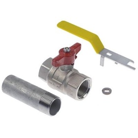 Kulový kohout L 82mm sada vnitřní závit 1″ motýlkové/pákové madlo