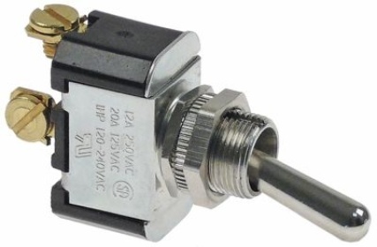 Páčkový přepínač 120-240V 1NO 12/20A závit M10x0,75  - ON-OFF šroub