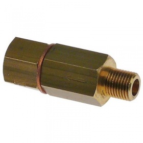 Zpětný ventil L 61mm přívod 1/4" vnější závit výstup 1/4" vnitřní závit
