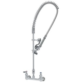 "Pre-Rinse, 8"" Wall Mount Base, Vacuum Breaker, " "44"" SS Flex Hose, Spray Valve, Wall Bracket and