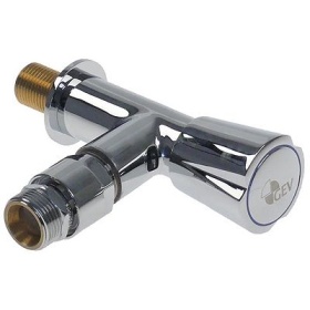 Rohový ventil přívod 1/2″ výstup 3/4″ s potrubním provzdušňovačem horní díl kohoutu 3/4"
