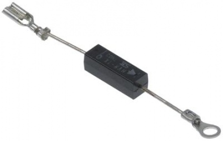 HV dioda typ HVR 1X přípojka F4,8 mm / oko M4 délka kabelu  -mm pro mikrovlnnou troubu