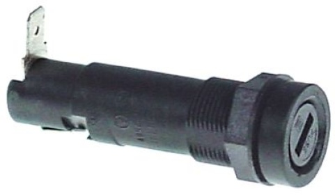 Držák pojistky 16A jmenovité 250V přípojka Faston samec 4,8 mm ø 15mm L 46mm