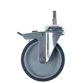 Otočné kolečko úchyt zástrčky ø 10 x 38 mm s otočným zámkem ø 125mm tělo pochromovaná ocel
