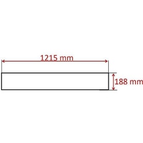 Glass panel L 1215mm W 188mm thickness 6mm