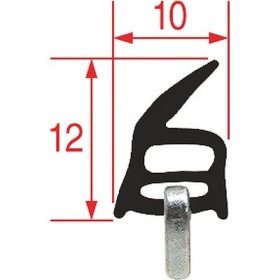 Door seal W 240 mm L 450 mm 4-sided suitable for UNOX with 6 mounting clips