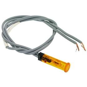 Indicator light ø 6 mm 230 V yellow cable length 400 mm
