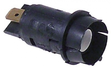 Kontrolka 230V přípojka Faston samec 6,3 mm montážní ø 18mm
